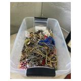 Large Bin of Costume Jewelry Assortment