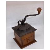 Vintage Cast Iron and Wood Coffee Grinder