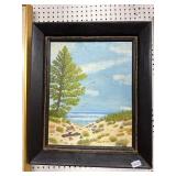 Vintage Sandy Hook Painting, Artist Signed