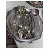 Silverplate Tableware Lot with Tray