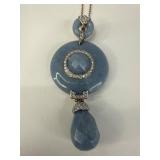 Sterling Chalcedony Pendant With Crystals