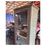 1920s Wooden Armoire with Mirror Door
