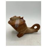 Greentown Caramel Slag Glass 7" Dish