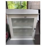 White 20x18 Inch Cabinet with Glass Door