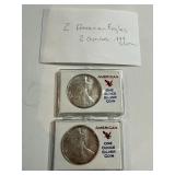 Two 1-Ounce American Silver Eagles