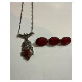 Sterling Necklace With Pendant and Pin