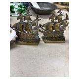 Old English Cast Brass Ship Bookends