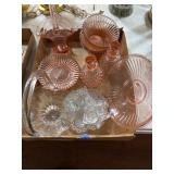 Pink and Clear Glassware Assortment