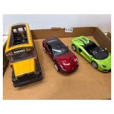 Buddy L School Bus and 2 Maisto Cars