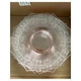 Pink Etched Glass Plates
