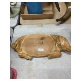 Carved Wooden Pig-Shaped Serving Board