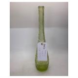 Green Textured Glass Bottle Vase