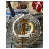 Depression Glass Plate with Sterling Decor