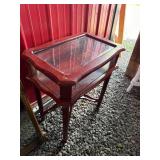 Wooden Display Case Table With Glass Top