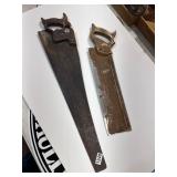 Two Hand Saws with Wood Handles