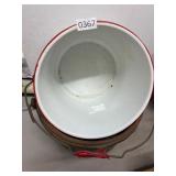 Enamel and Copper Buckets with Handles