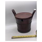 Wooden Bucket With Handles and Lid