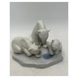 Lladró Porcelain Polar Bear Group Figurine