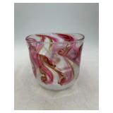 Handcrafted Glass Vessel With Swirl Design