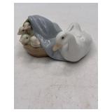Lladro Porcelain Goose And Goslings Figurine