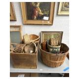 Large Table Lot of Assorted Baskets