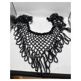 Black Beaded Necklace in Net Pattern