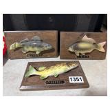 3 Porcelain Fish Plaques