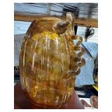 12-Inch Amber Art Glass Vase