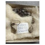 Signed 985 Silver Denmark Jewelry Set