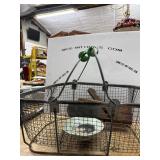 Metal Basket With Bowl and Wood Plane