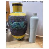 Chinese Vases with Dragon and Bottle Design
