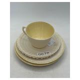 Belleek Ireland Ivory Basketweave Dish Set