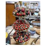 Italien Magolica Hand-Painted Ceramic Fruit Lamp