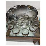 Glass Punch Bowl Set With Ladle