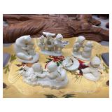 Dept 56 Snow Babies on Tole Tray