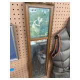 Antique 30-Inch Tall Mirror with Artwork