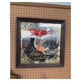 Miller High Life Beer Mirror, 18" Square