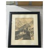 Framed J.F. Primoshic 1934 Drawing