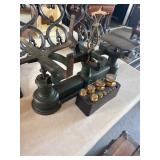 Cast Iron Balance Scale with Brass Weights