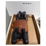 Pair of Binoculars with Leather Case