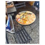 Bistro Set With Painted Tabletop