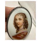 M.T. Nicolas Limoges Sterling Brooch