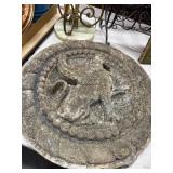19-Inch Stone Dragon Relief Plaque