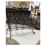 Metal Newspaper Holder With Scroll Design