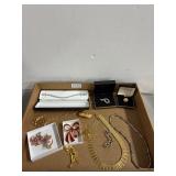 Vintage costume Jewelry Lot With Necklaces and Bro
