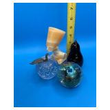 Decorative Art Glass paper weights and Onyx Egypti