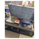 Vintage Trunk With Toys and Puzzles