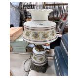 Electric Hurricane Lamp with Floral Design