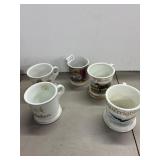 Five Ceramic Shaving Mugs