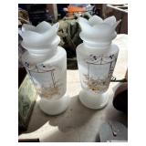 Frosted Glass Vases with Inscriptions